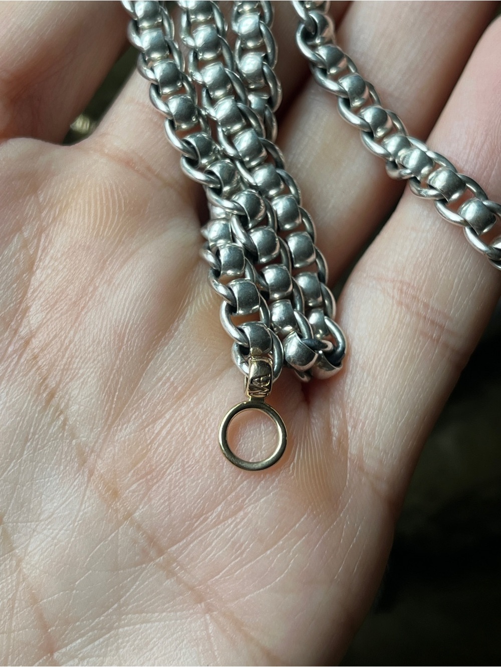 Marla Aaron Silver Chain Link with 14k Gold Accents- From Set! - Picture 3 of 5